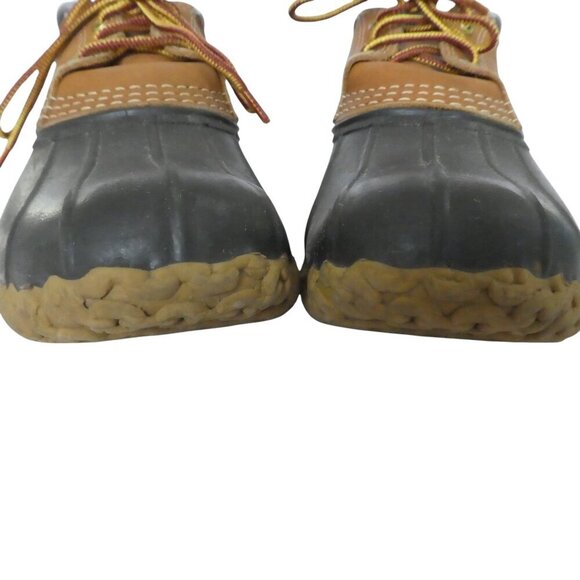 LL Bean Blue Brown Unlined Waterproof Gumshoe Sole Duck Boots Womens 10 Narrow - Picture 8 of 13